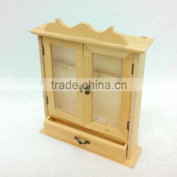 2015 window shaped high quality decoration wooden wall hanging key box wholesale pine