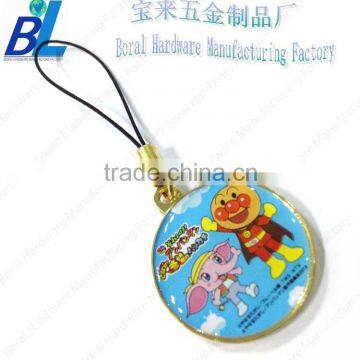 Fashion sticker domed metal cartoon baby phone pendants