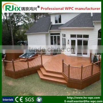 WPC crack-resistant decking for outdoor handrails and grounding in public park