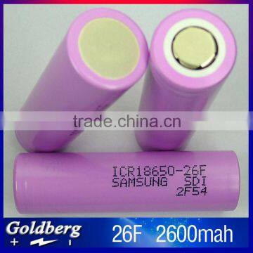 Wholesale genuine samsung li ion battery 18650,icr18650 li-ion battery, samsung icr18650-26f 2600mah battery