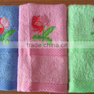 Solid Color Dobby Border Cheap Face Flower Embroidery Towels,towel Embroidery photo-6