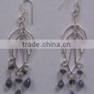 Iolite silver earring