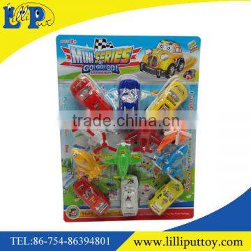 Interesting mini pull back plastic vehicle set toy