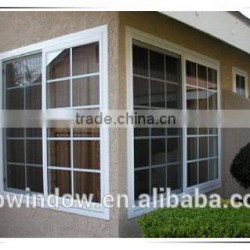 cheap house PVC sliding windows with grill design for sale