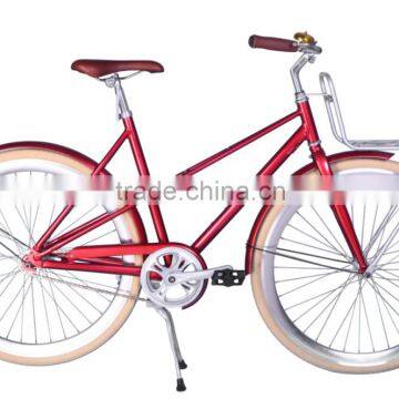 2016 vintage ladies city bicycle alloy bicycle single speed women comfort city bikes