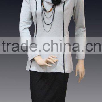 Long Sleeve Jersey Blouse Top photo-2