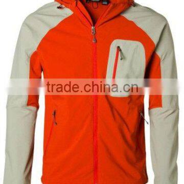 men contrast color softshell jacket, outdoor waterproof and breathable jacket