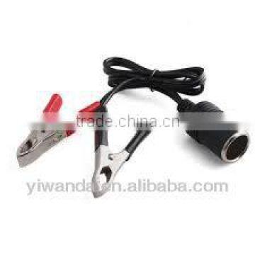 2014 high quality with clip battery cable with car cigarette lighter socket