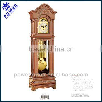 Solid wood Grandfather clock with Golden clock face German made Hermle movement High quality PW2308HA