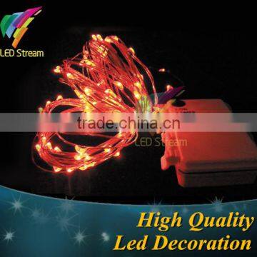 RED 10M copper wire led string light for Outdoor Decoration