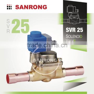 SVR25 Refrigerator Brass Piston Pilot Solenoid Valve replaced for EVR EVR25 with 24V 220VAC 230V Coil 1-3/8 1-5/8 ODF Solder