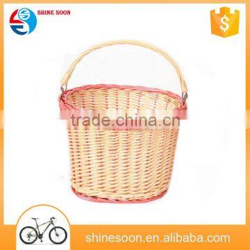 wholesale bike baskets natural wicker bicycle basket with handle durable bike basket