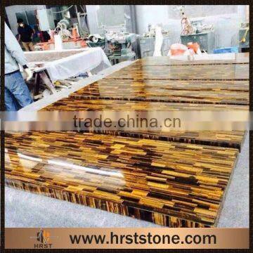 polished yellow and white stone mosaic tile