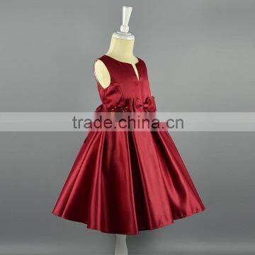 2016 Fashion Sleeveless Satin Bow Little Baby Girl Dress Party Wear Special Occasion Ball Gown Dress Children Costume photo-2