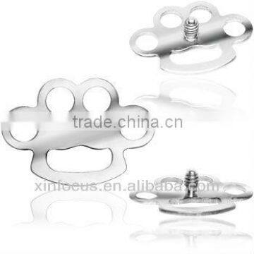 Grade 23 Titanium Brass Knuckle Dermal Top body piercing accessories