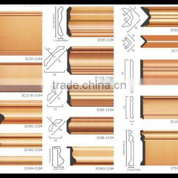 Interior Decoration Golden Color Composite Polystyrene Flooring Baseboard Moulding