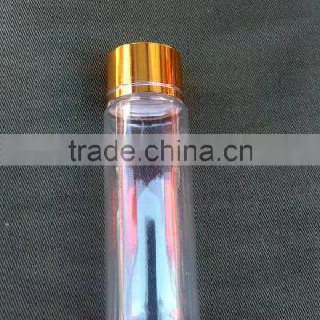 Custom 30ml 60ml white cylinder pet plastic bottles with black lid