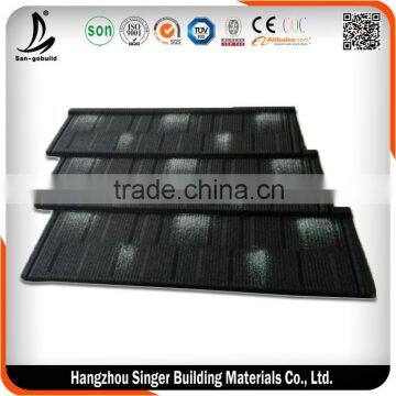 Zincalumed Steel Tile , Stone-coated Metal Roofing Tiles Long Service Life