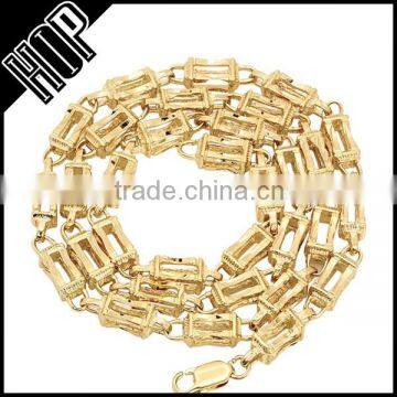6mm Gold Tone Unique Box Link Chain Necklace