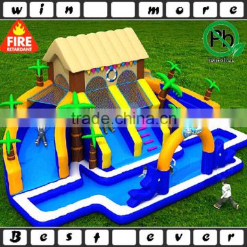 giant inflatable water park equipment house, inflatable outdoor water playground for kids play and adult game