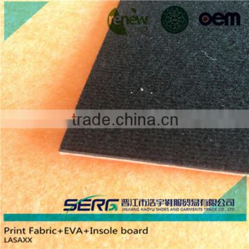 polyurethane laminate polyester fabric insole baord and eva