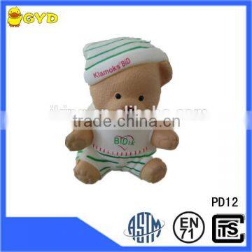 Promotion gift for baby PU foam stress ball soft bear toy