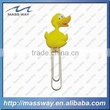 lovely promotion custom 3D duck shape rubber soft PVC bookmark