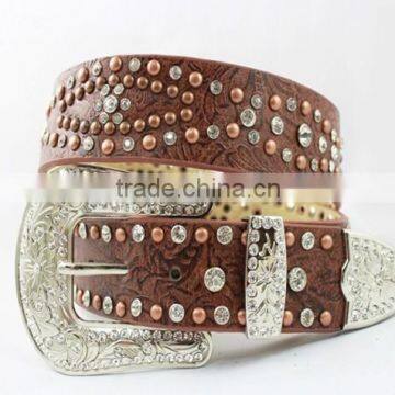 Western bling stone and conchos woman western rhinestone belt