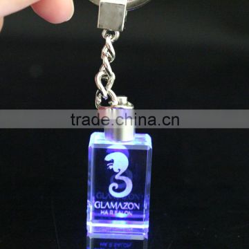 innovative squarere flective light crystal mini led keychain