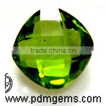 Peridot Cushion Briolette Checkerboard For Silver Ring From Wholesaler