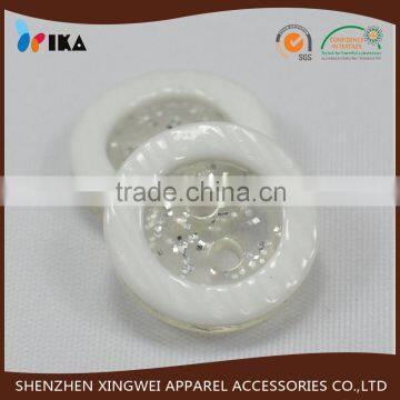 transparent resin shirt button with flash decorative