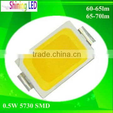 Hot Sale CCT6000-6500K 150mA PLCC2 CRI 70Ra 0.5W 5730 SMD LED