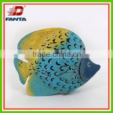 Newest summer series vivid ocean iron fish with LED light for home decor