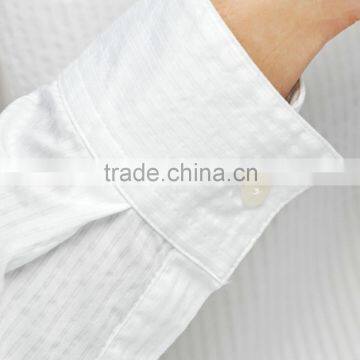 White Stripe Custom Cotton Dress Shirts Men Oem Factory photo-5