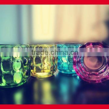 colorful glass candle holder