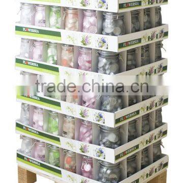 Wholesale Scented Decorating Firing Frosted Round Glass Candle Jars and Lids