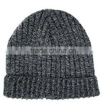 Machine rib knit acrylic beanie