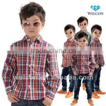 European style latest brand design 100% cotton long sleeve new fashion kids shirts for boys