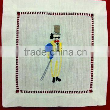 COCTAIL NAPKIN WITH EMBROIDERY 100% COTTON