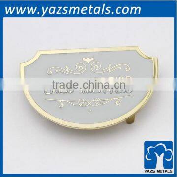 handbag logo metal label with legs