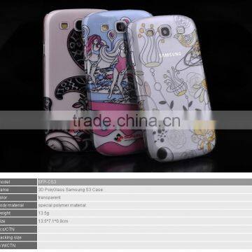 3D PolyGlass Case for Samsung S3, blank phone case cover, blank phone case for sublimation printing, phone case for Samsung S3
