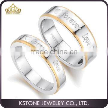 KSTONE 316L Stainless Steel Couple Rings Titanium Steel Forever Love Wedding Rings