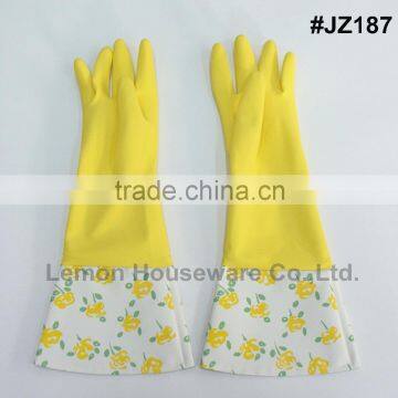 Natural Rubber Household Kitchen Thick Warm Long Gloves Dish Washing Cleaning photo-6