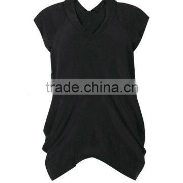 Comfortable black casual cotton blank Fashion garment women tops tshirts