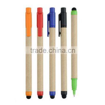 Green Eco- Friendly Paper-Recycled stylus touch screen Ballpoint Pen