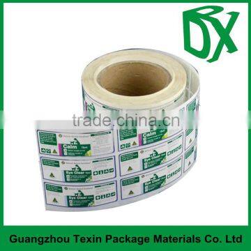 Custom waterproof transparent self adhesive sticker label, die cut sticker, clear vinyl sticker