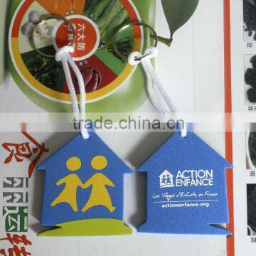 OEM Custom house shape eva key holder, float key chain
