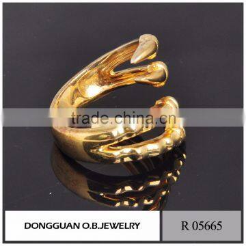 Fashion Saudi Arabia Gold Wedding Ring Price Leave Shape Ring photo-4