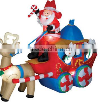 Giant Christmas Inflatable Santa Claus with Reindeer