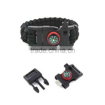 550 paracord bracelet with fire starter buckle and compass